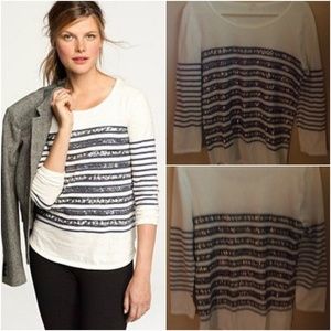 J. CREW METALLIC STRIPE TOP SZ. M